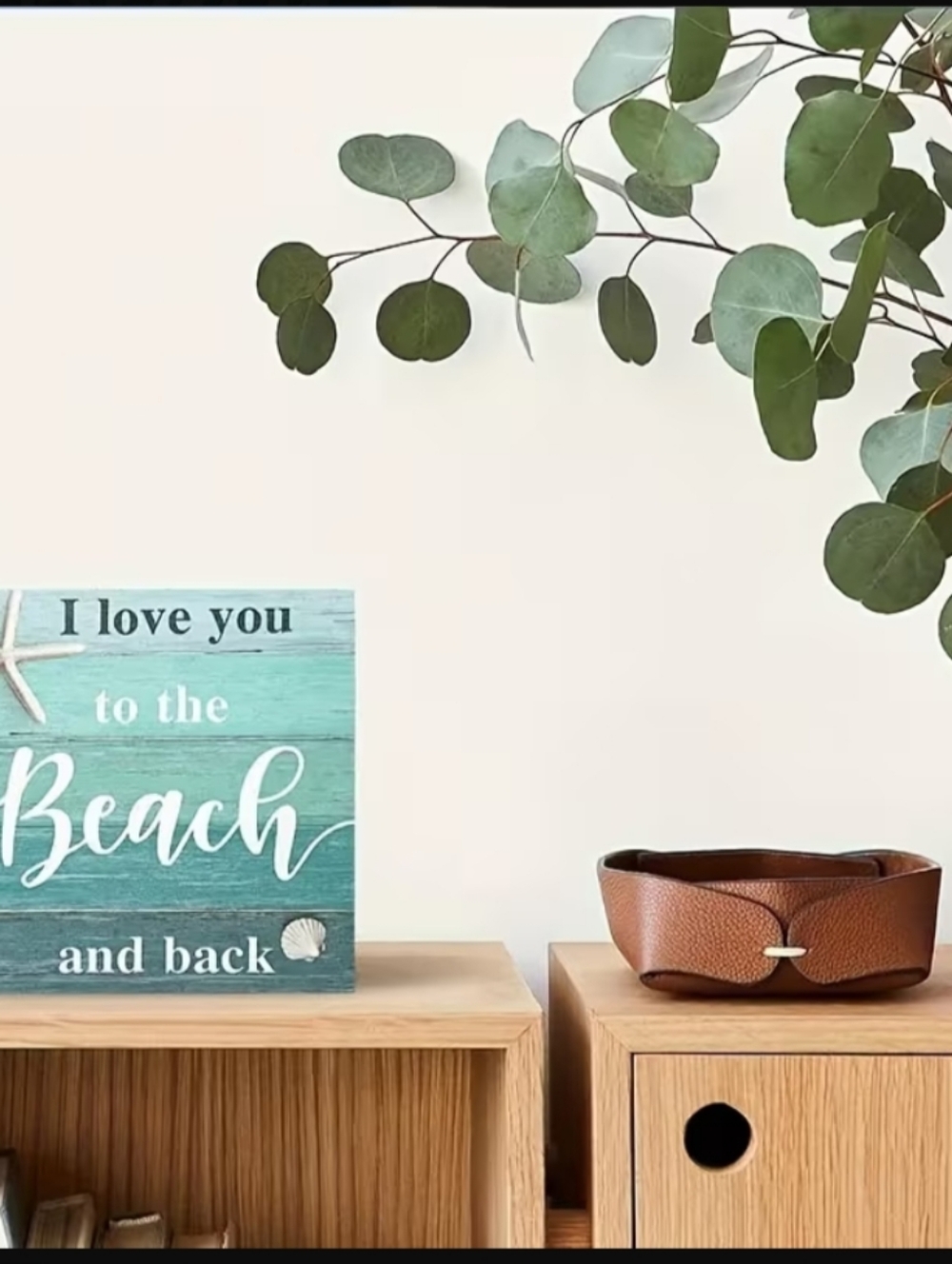 Coastal "I Love You to the Beach and Back" Decorative Block - Teal - Picture 5 of 6